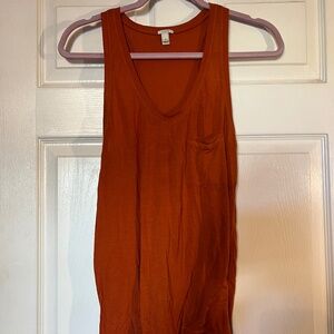 J Crew Women's Burnt Orange V  Neck Tank Top